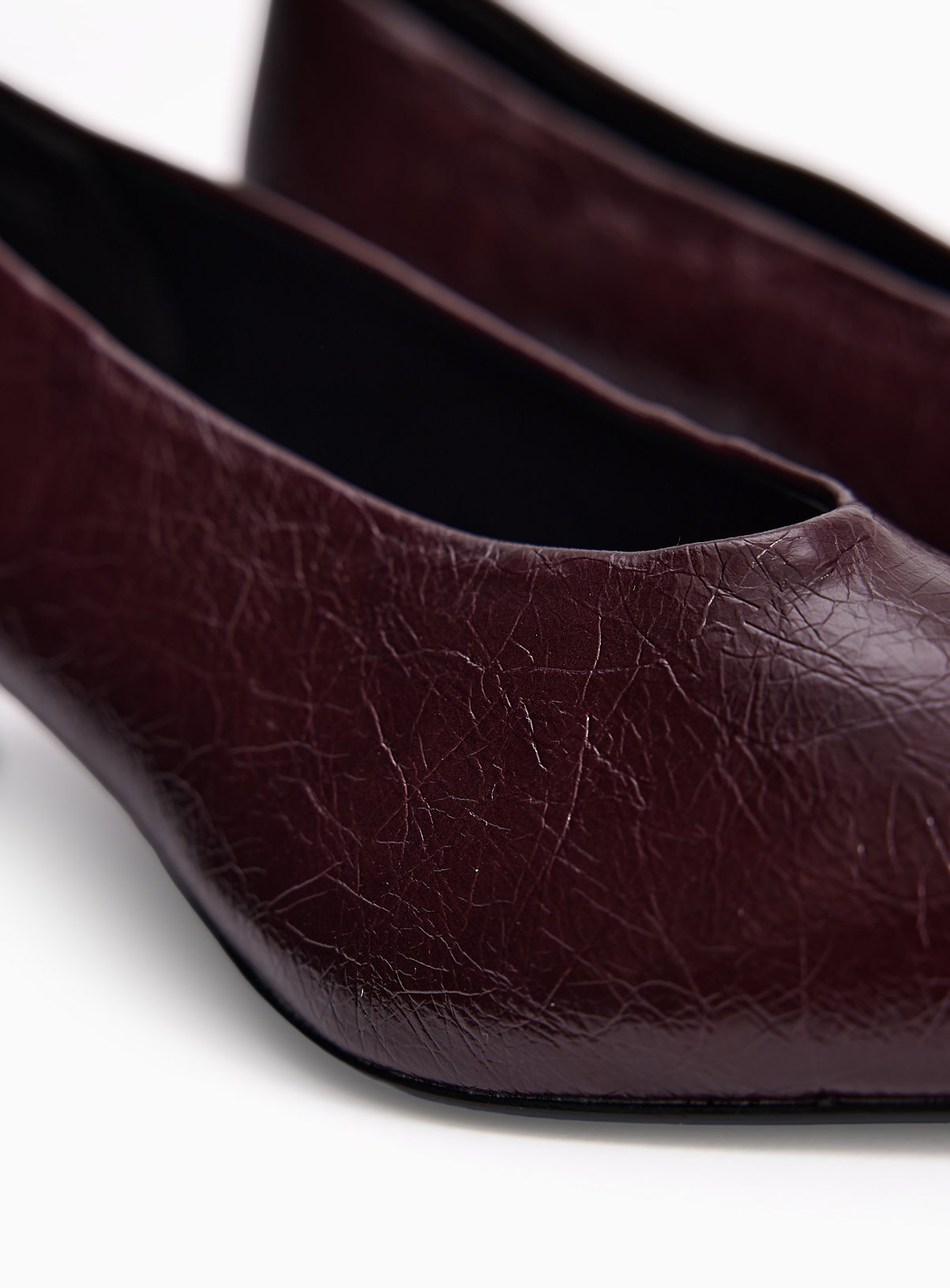 Dark Red Heeled  Pointed Court Shoes 4 - Image 3 thumbnail